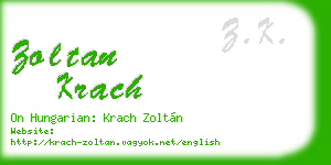 zoltan krach business card